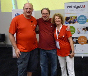 Linus Torvalds with Steven and Cherie